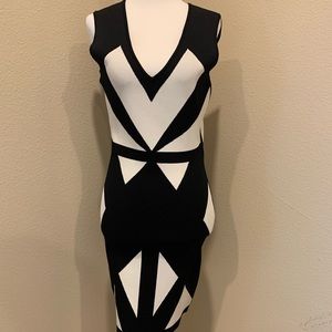 BCBG White/Black Body-Con